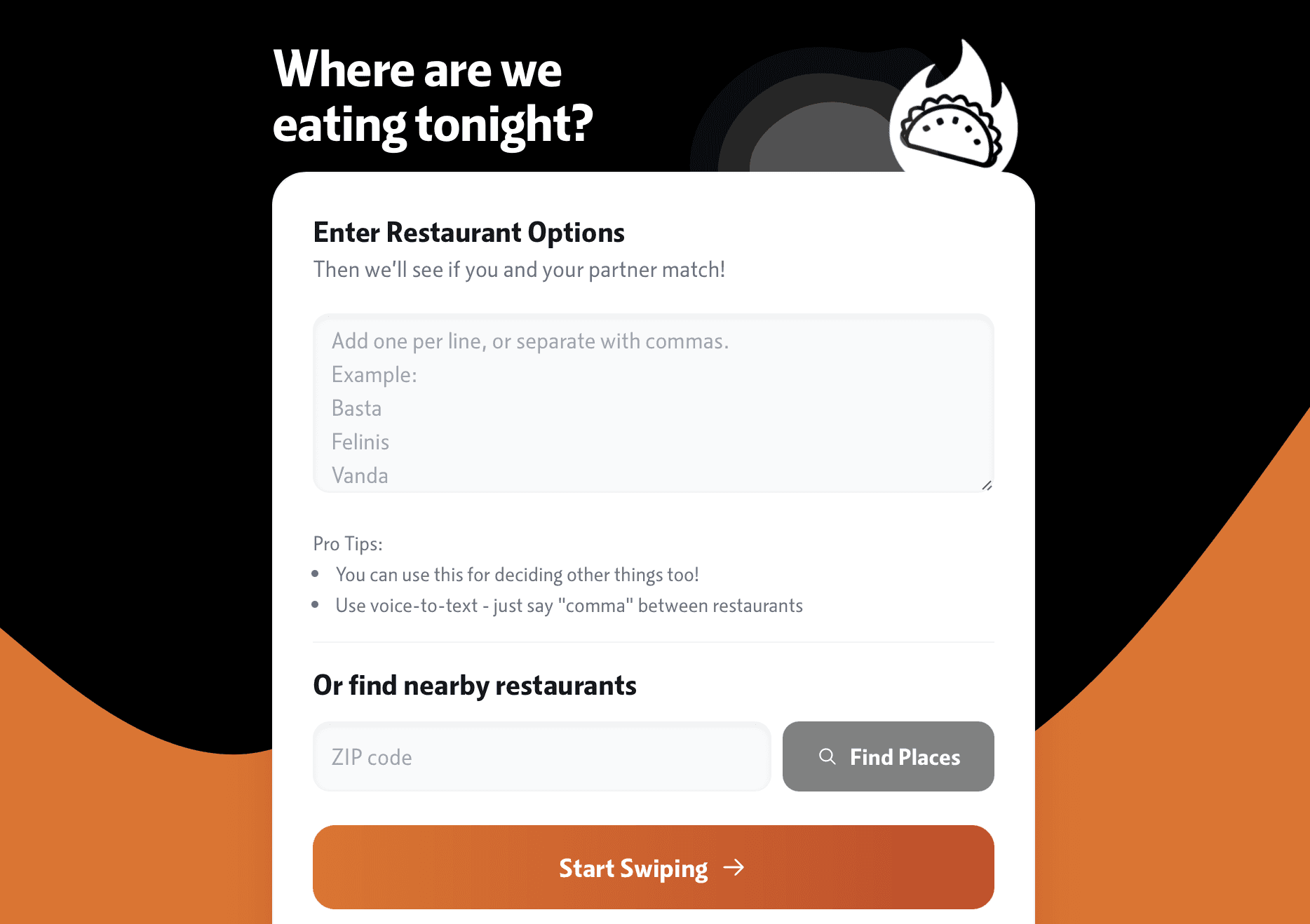 Where Are We Eating Tonight?